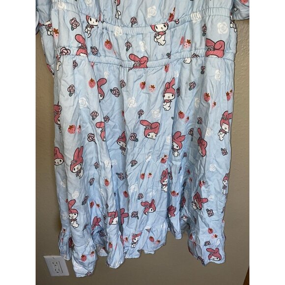 Sanrio My Melody Strappy Back Dress Size 4 or 4X Blue Midi Cosplay Bunny NWT - Picture 3 of 9